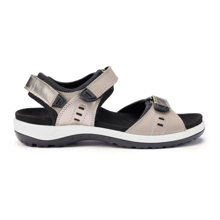 Image of Hotter Womens Wide 'Walk II' Sandals in Mid Grey Size: 9 Mid Grey Female 9