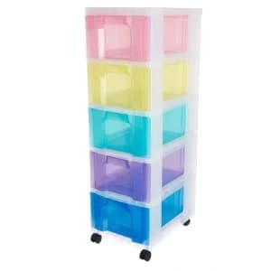 Image of Really Useful 5x12L Rainbow Storage Drawer Tower