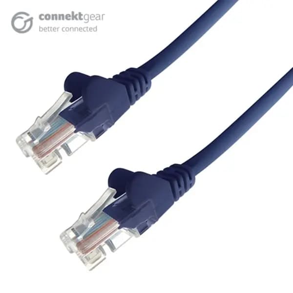 Image of Connekt Gear 15m RJ45 CAT5e UTP Stranded Flush Moulded Network Cable - 24AWG - Blue