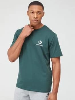 Image of Converse Left Chest Star Chevron T-Shirt - Grey, Faded Spruce, Size L, Men