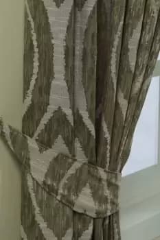 Image of Ikat Jacquard Curtain Tie Back Pair