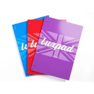 Image of Luxpad Refill Pad 160 Pages A4 Assorted Blue Red Purple (Pack 3) LUXRP160AC