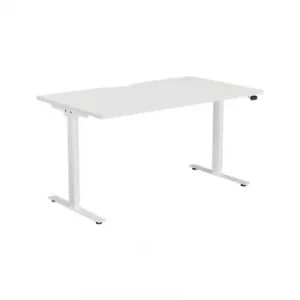 Image of 1600MM Height Adjustable Desk (Cut Out) White/White