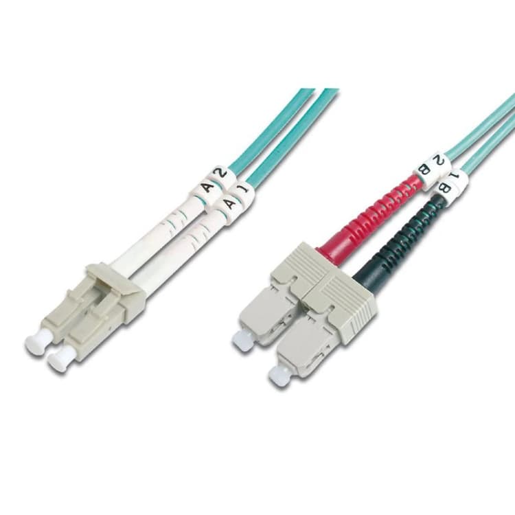 Image of FDL 2.5M OM3 50/125 LC-SC DLX 2.8mm FIBRE OPTIC CABLE - AQUA