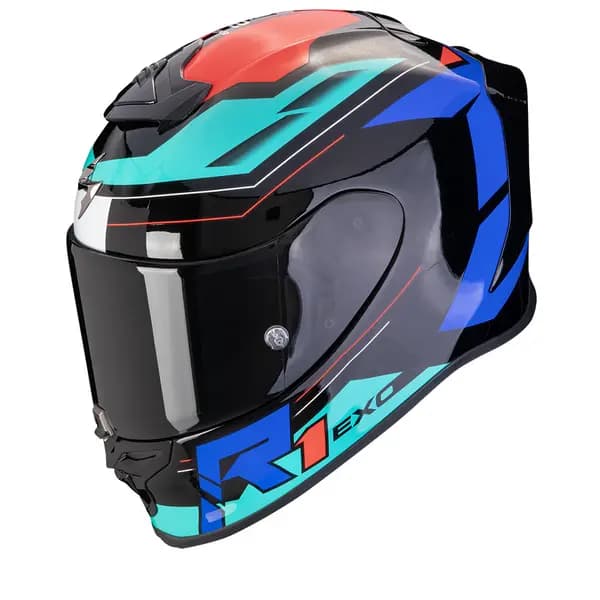 Image of Scorpion EXO-R1 Evo Air Blaze Black Blue Red Full Face Helmet XL