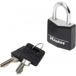 Image of Masterlock Aluminium Vinyl Padlock 20mm Black Standard