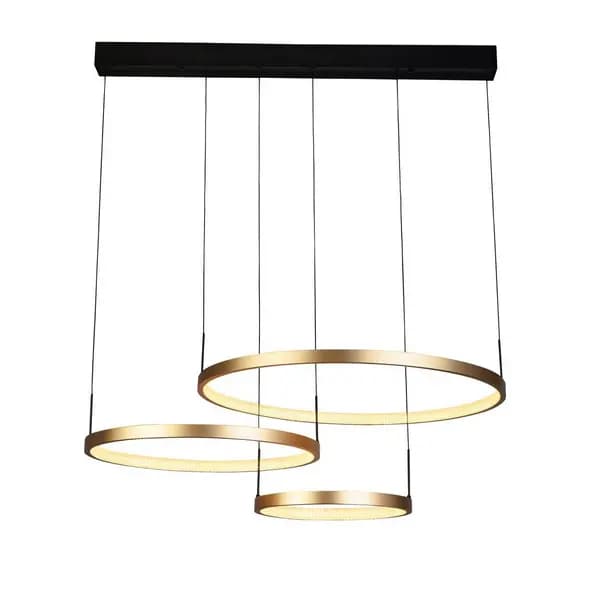 Image of Grace 3 Ring Pendant Black, Gold Metal