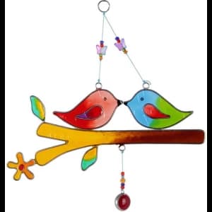 Image of Love Birds On A Branch Windchime