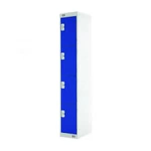 Image of Four Compartment Express Standard Locker D300mm Blue Door MC00145