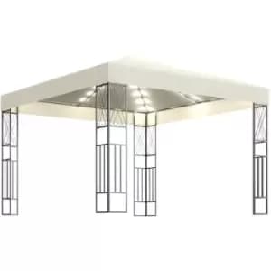 Image of Gazebo with LED String Lights 3x3 m Cream Fabric vidaXL - Cream