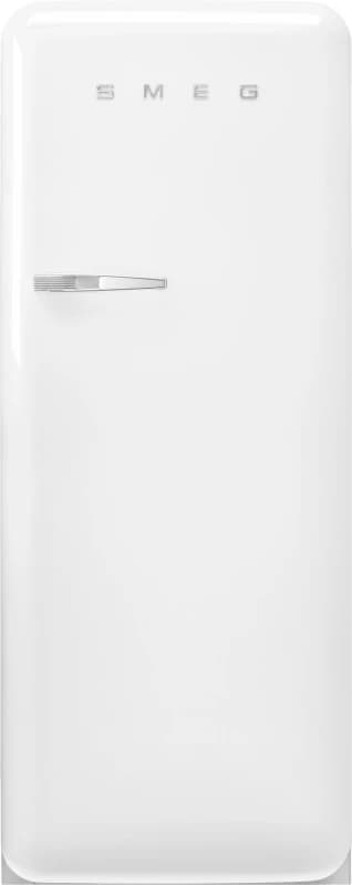 Image of Smeg 50s Style Retro Right Hand Hinge FAB28RWH6UK 153cm Small Fridge with Ice Box - White - C Rated