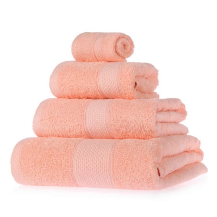 Image of Homescapes Turkish Cotton Bath Towels Set Peach