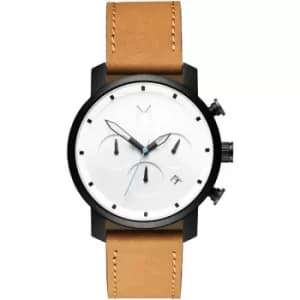 Image of MVMT White Black Tan Chrono 40 Watch MC02-WBTL