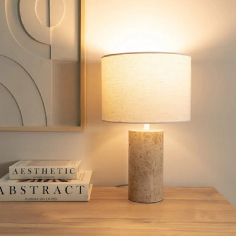 Image of Marble Effect Natural Table Lamp