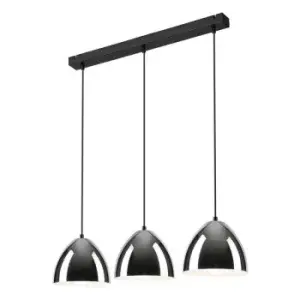 Image of Mia Bar Pendant Ceiling Light Chrome, 3x E27