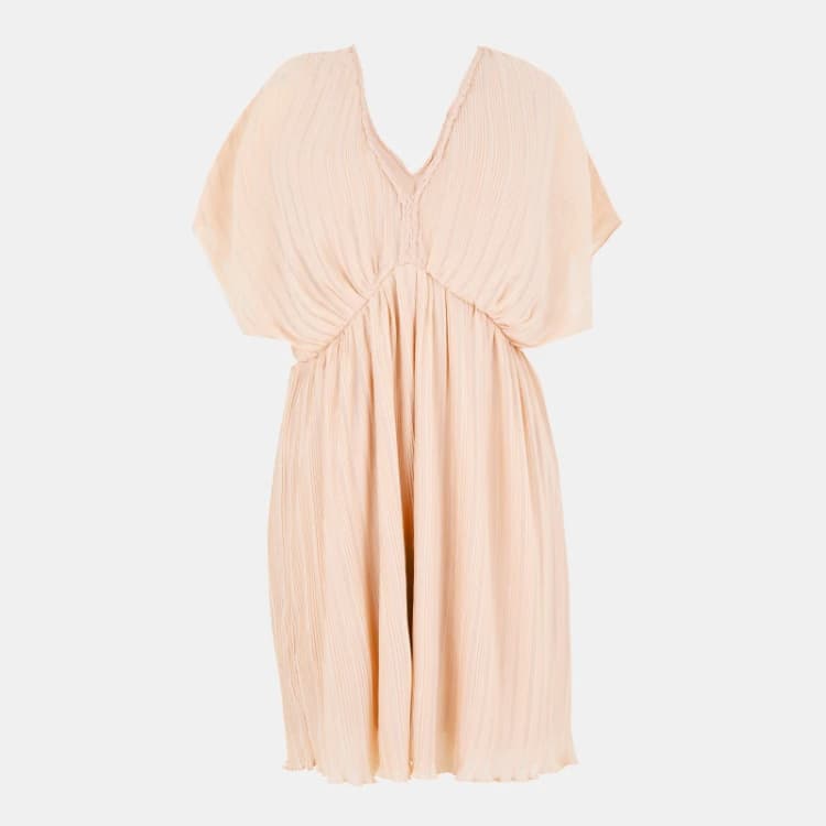 Image of French Connection Womens FC Chathia V-Neck Mini Dress Ballet Pink female 8 (XS)