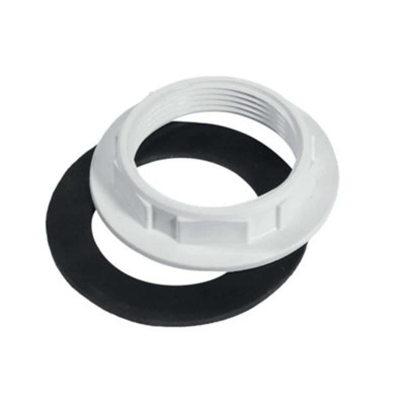 Image of McAlpine BN1 White Plastic Backnut with Rubber Washer 1.25" BSP White