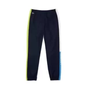 Image of Mens Lacoste SPORT Lightweight Colourblock Trackpants Size 9 - 4XL Navy Blue / Yellow / White / Blue