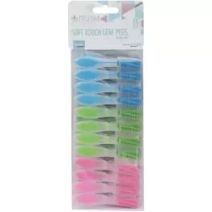 Image of JVL Prism Soft Touch Leaf Design Pegs, Pack of 20