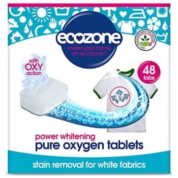 Image of Ecozone Pure Oxygen Whitener Stain Removal Tabs for Whites - 48 tabs