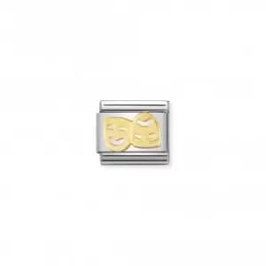Image of Nomination Composable Classic Fun 18K Gold Masks Link 030110/01