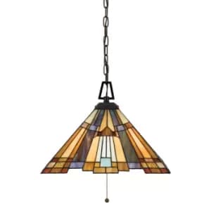 Image of 3 Bulb Ceiling Pendant Light Fitting Valiant Bronze LED E27 60W Bulb
