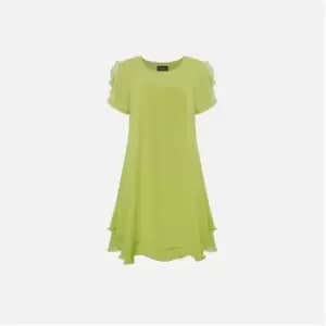 Image of James Lakeland Short Sleeve Wave Hem Dress - Green