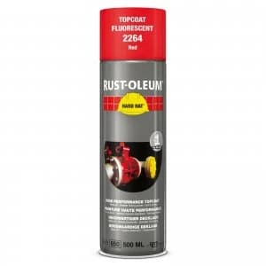 Image of Rust Oleum Hard Hat Fluorescent Spray Paint Red 500ml