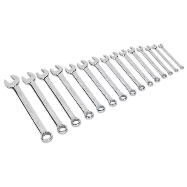 Image of Genuine SEALEY AK63015 Combination Spanner Set 15pc Metric
