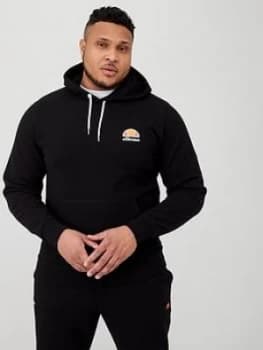 Image of Ellesse Plus Size Toce Pullover Hoodie - Black, Size 4XL, Men