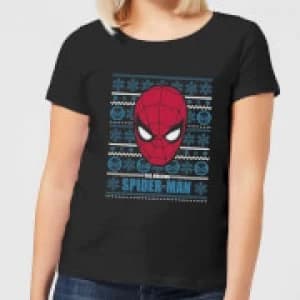Image of Marvel Spider-Man Womens Christmas T-Shirt - Black