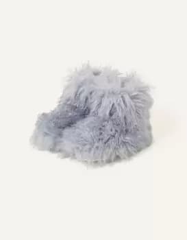 Image of Accessorize Womens Yeti Slipper Boots Blue, Size: M