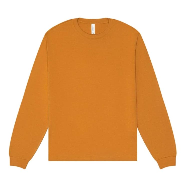 Image of Bella + Canvas Mens Heavyweight Boxy Long-Sleeved T-Shirt in Amber Size: XS Amber Male XS
