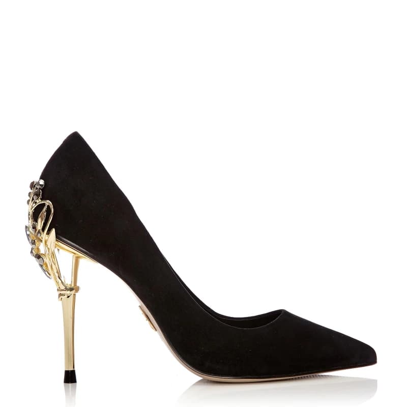 Image of Moda in Pelle Ilari Ivory Leather Pumps - Black 4