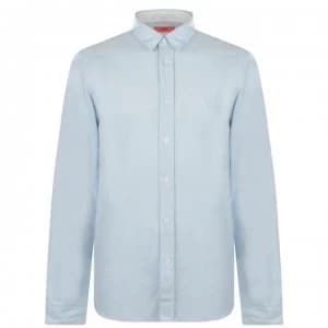 Image of Hugo Boss Emorino Smile Shirt Open Blue Size L Men
