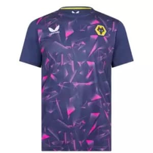 Image of Castore Wolves Pre Match T-Shirt Mens - Blue
