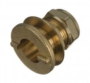 Image of Wickes Brass Compression Flang Tank Connector - 15mm