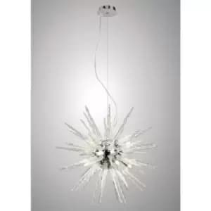 Image of Diyas - Tropez pendant light 8 Bulbs chrome polished / glass