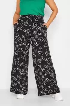 Image of Floral Print Wide Leg Trousers