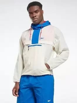 Image of Reebok Lightweight Woven Parka Jacket, White, Size L, Men