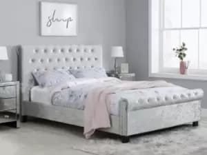 Image of Birlea Sienna 4ft Small Double Steel Crushed Velvet Fabric Bed Frame