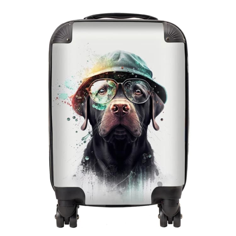 Image of Warren Reed - Designer Labrador Retriever Dog Splashart Suitcase Size: Small Multicolor Unisex Small