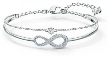Image of Swarovski Infinity Bangle Rhodium Plated White Jewellery