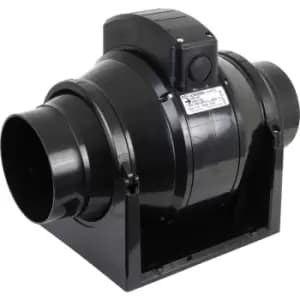Image of Airvent 100mm Mixed Flow Inline Extractor Fan Timer in Black ABS