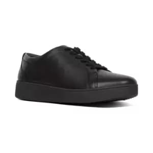Image of Fitflop Rally Leather Trainers Female Black UK Size 5