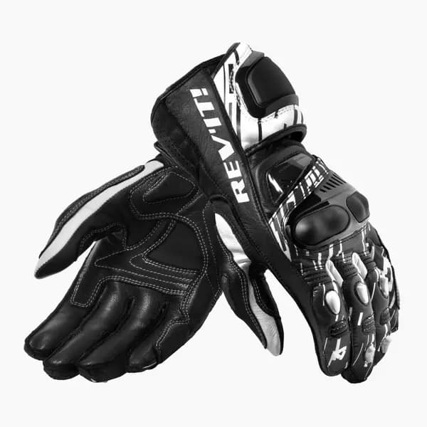 Image of REV'IT! Quantum 2 White Black Motorcycle Gloves Size S