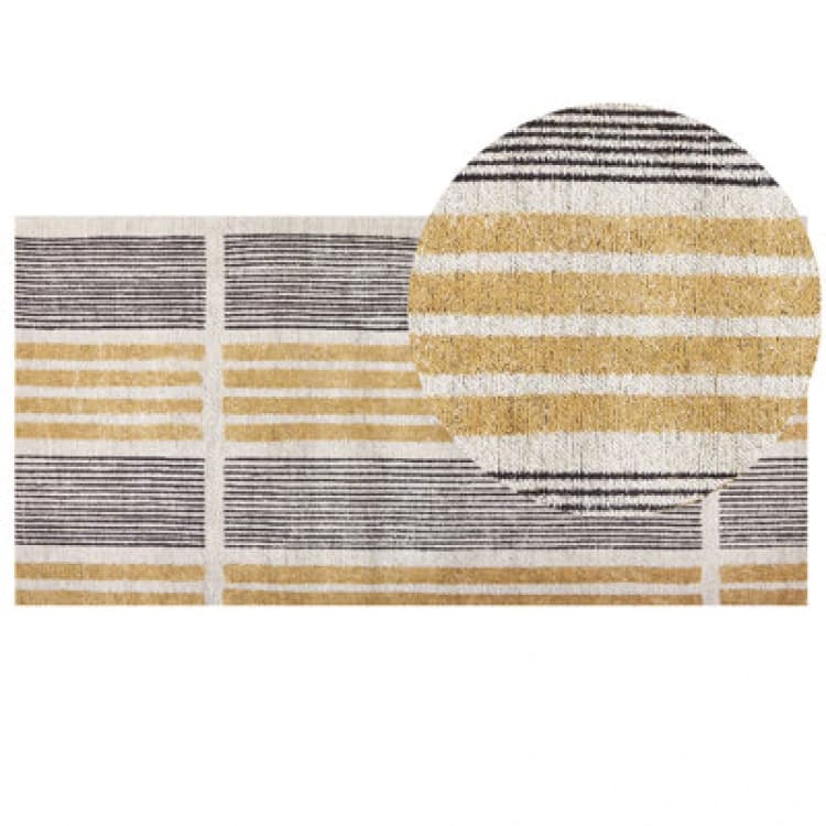 Image of Beliani Rug Katra Beige 80 X 150 Cm Cotton