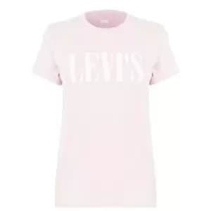 Image of Levis Serif Logo T Shirt - Pink