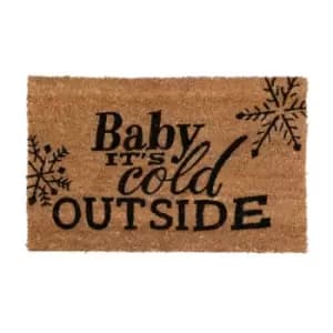 Image of Premier Housewares Natrual Coir Doormat - Cold Outside