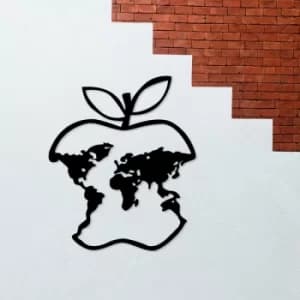 Image of World Map 5 Black Decorative Metal Wall Accessory